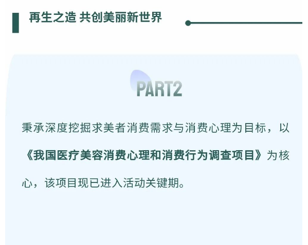 我國(guó)醫(yī)療美容消費(fèi)心理和消費(fèi)行為調(diào)查項(xiàng)目現(xiàn)已進(jìn)入核心關(guān)鍵期